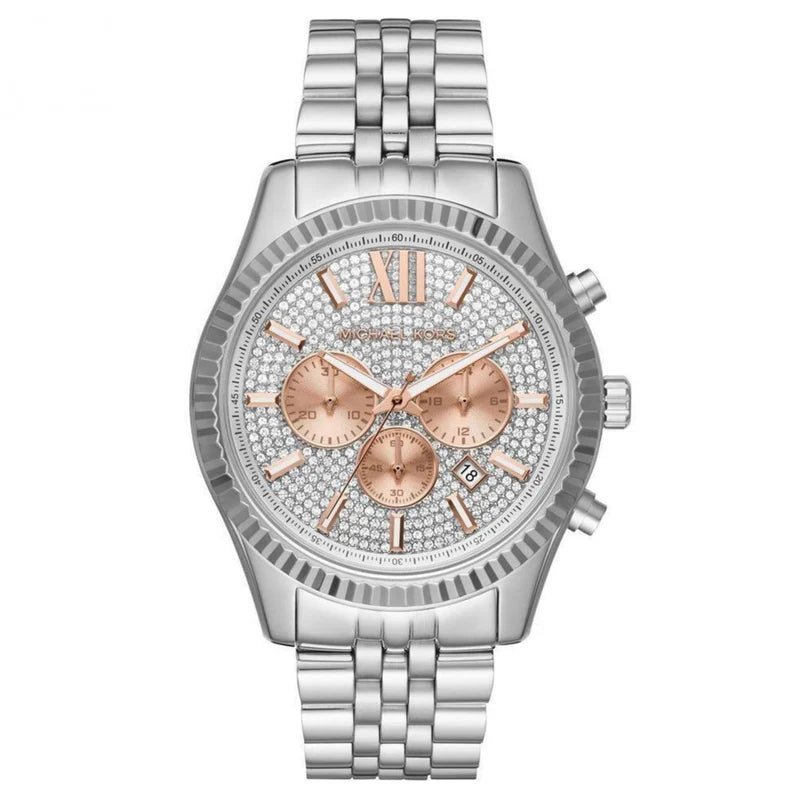 Michael Kors Watch Lexington Chronograph Rose And Silver - MK8515